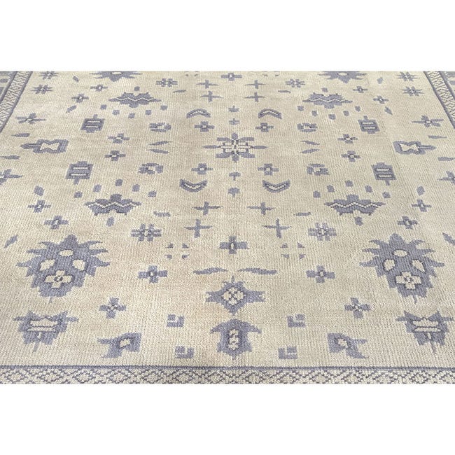 HAMID - Tapis moderne en laine Ushak, tapis de salon pour chambre à  coucher, salon, salon, colour beige ( 250 x 200 cm )