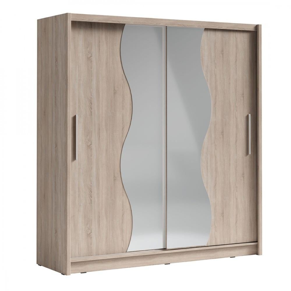 Armoire coloris chêne collection BAHIA, 2 portes coulissantes avec