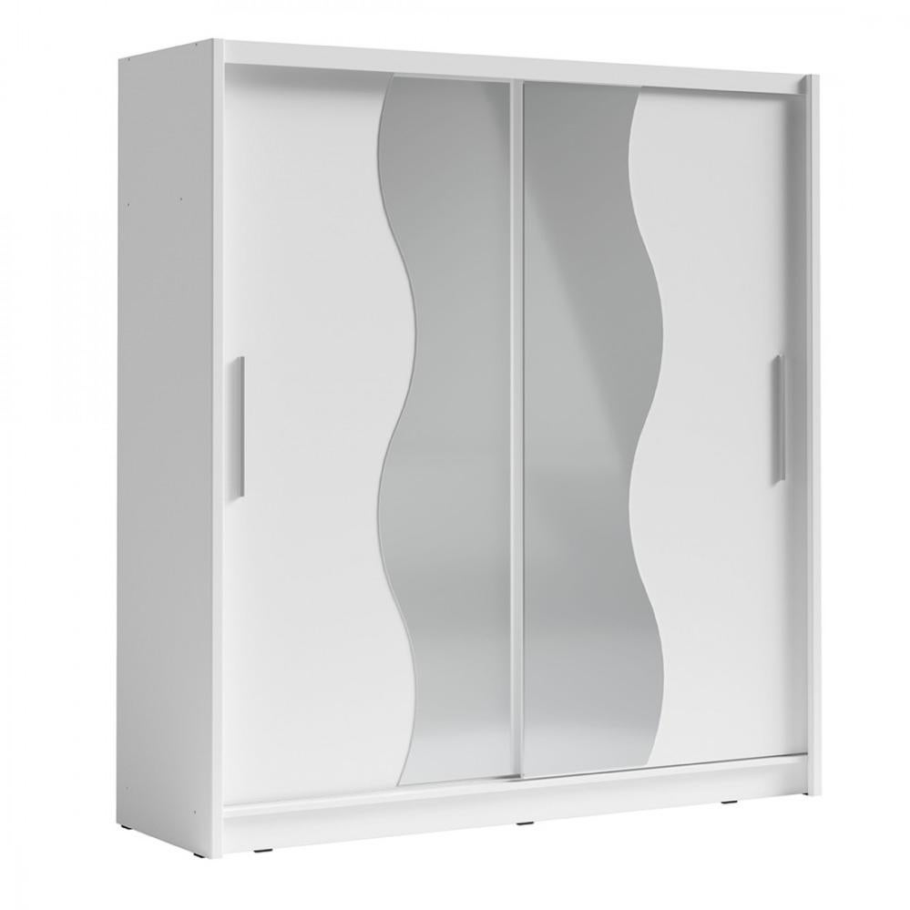 Armoire collection BAHIA, 2 portes coulissantes avec miroirs, penderie