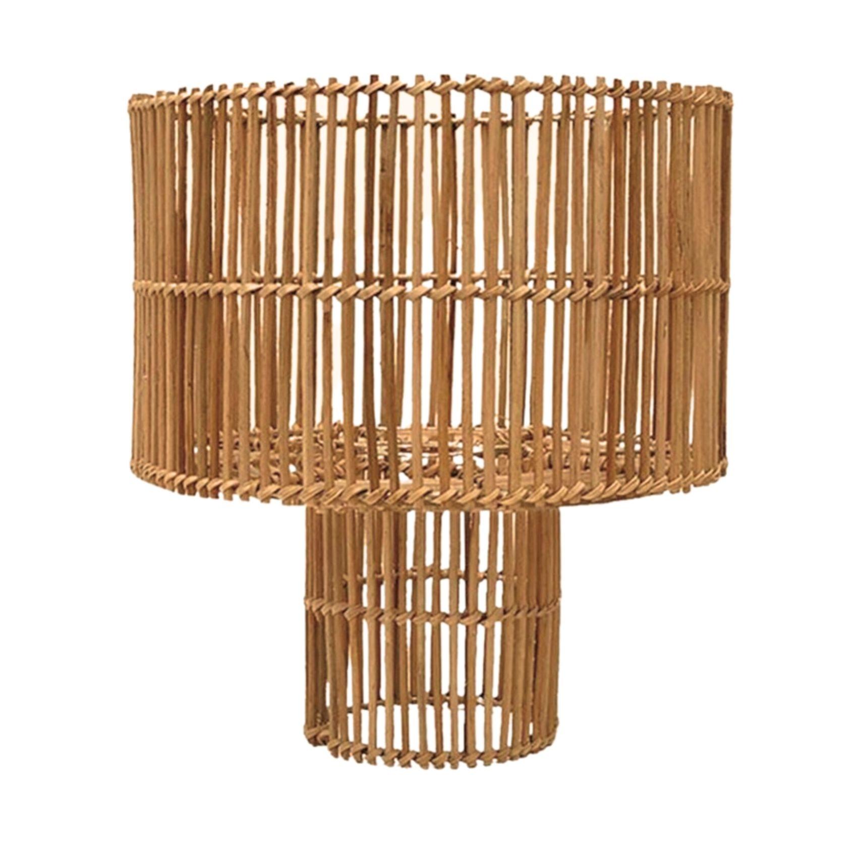 Lampe à poser en rotin - Naturel - Ø28 cm - Rotin | Leroy Merlin