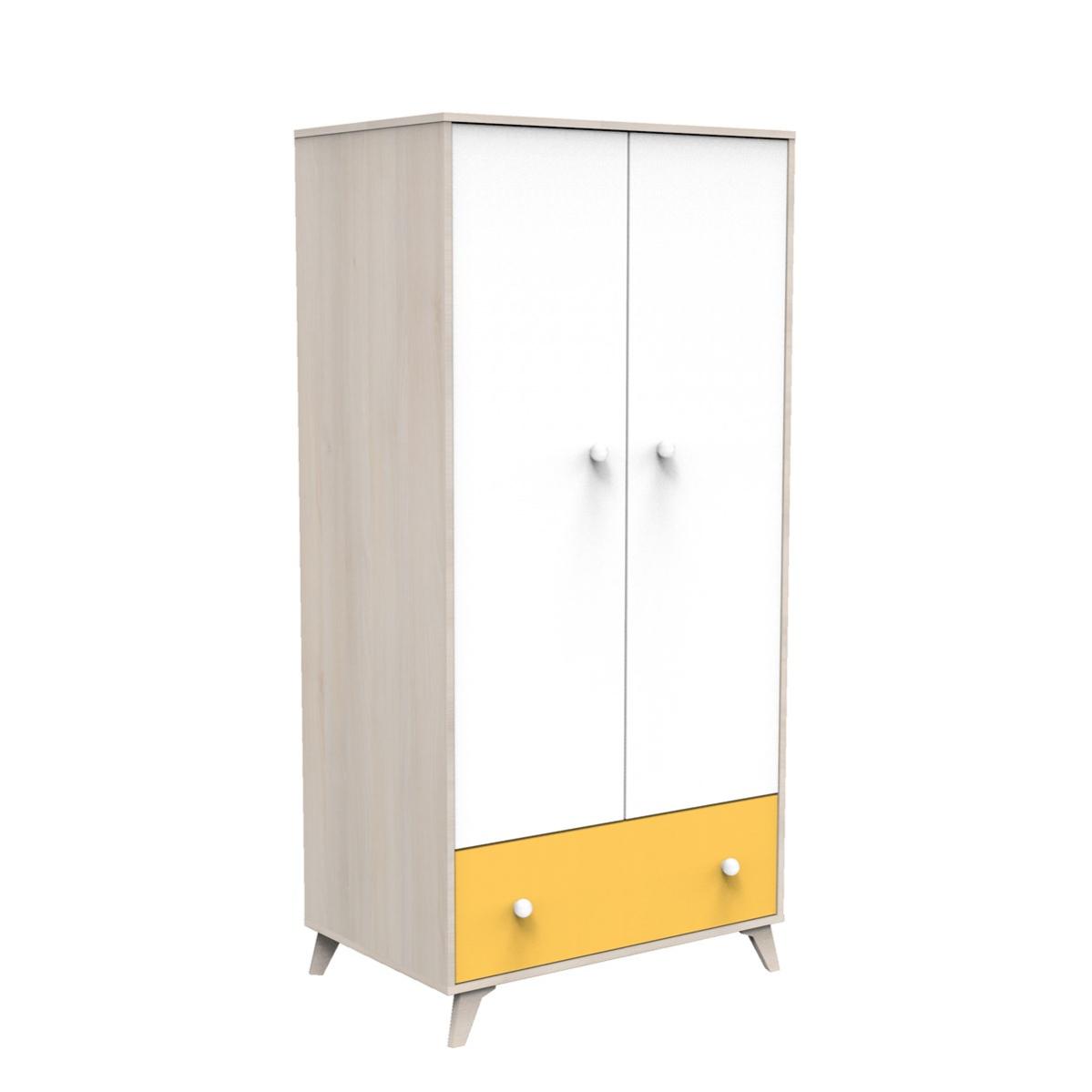 Armoire 2 portes et 1 tiroir en mélamine beige Leroy Merlin
