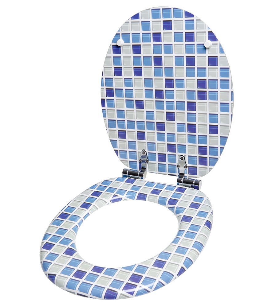 Sedile per WC con chiusura ammortizzata Mosaico Blu