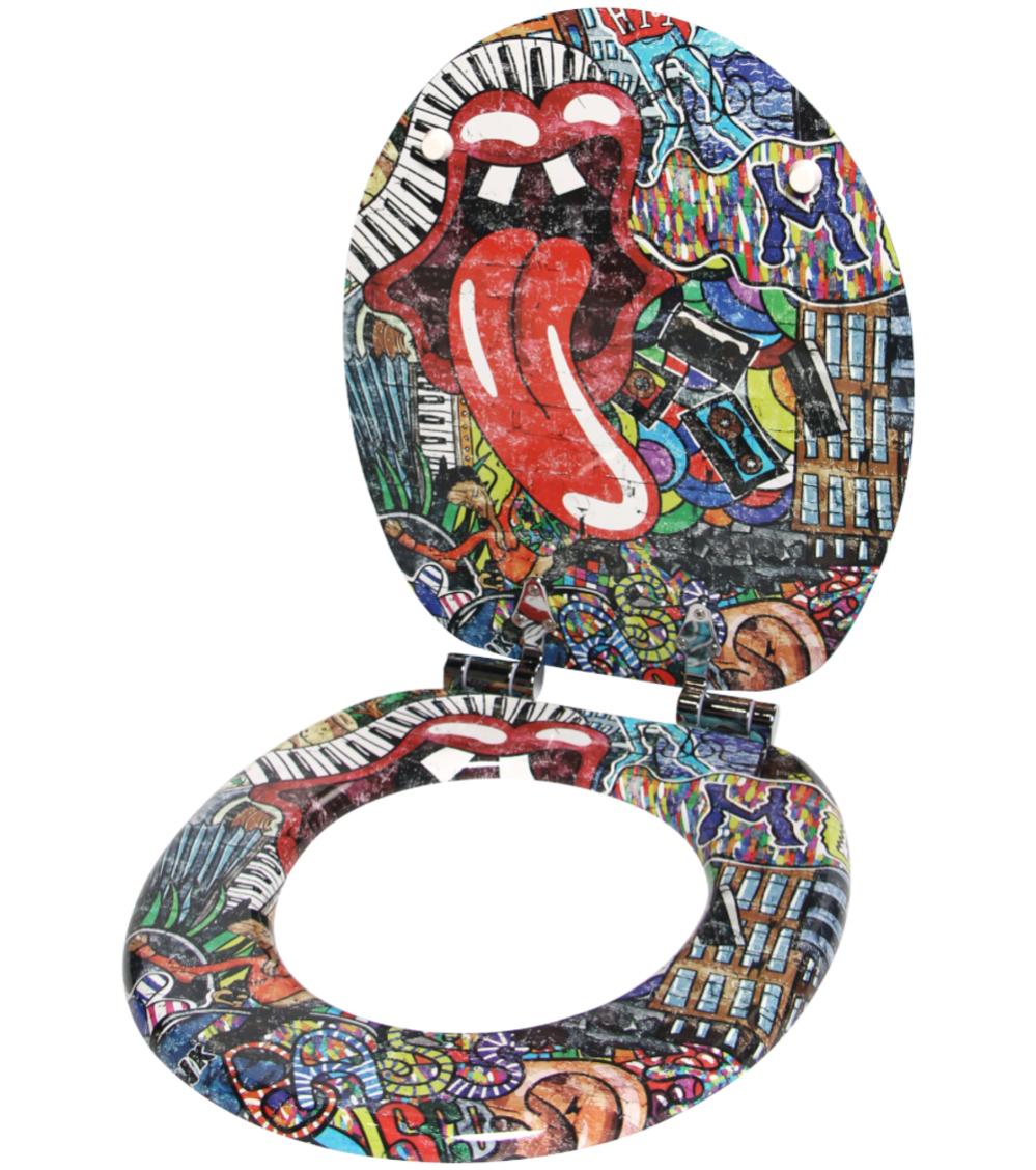 Siège WC avec abaissement automatique Graffiti Leroy Merlin