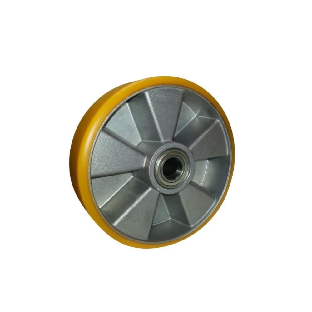 Ruota In Alluminio Con Rivestimento Poliuretano AVO 37 - Misura 200x50 Mm, Supporto Girevole