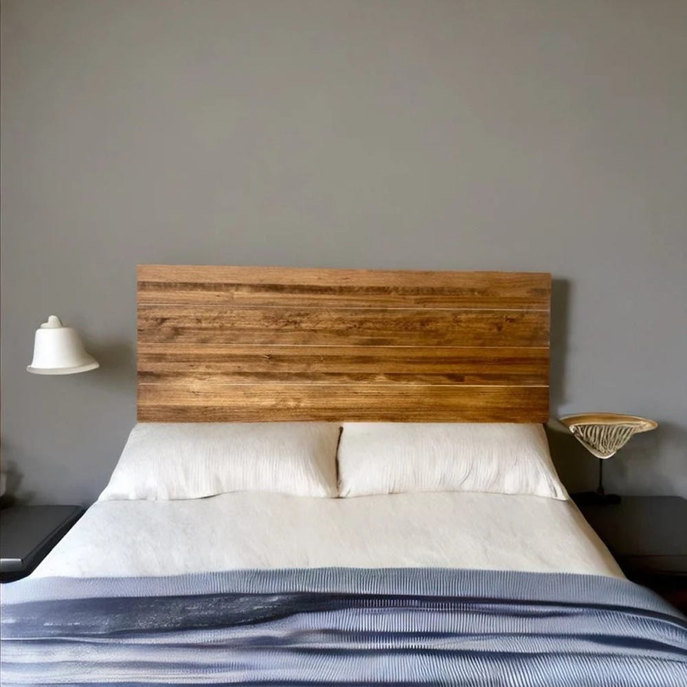 Cabecero madera maciza natural acabado encerado cama 150cm