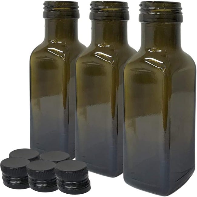 12 Pezzi Bottiglie in Vetro Scuro UVAG Marasca Olio Liquore 500 ml con  Tappo : : Casa e cucina