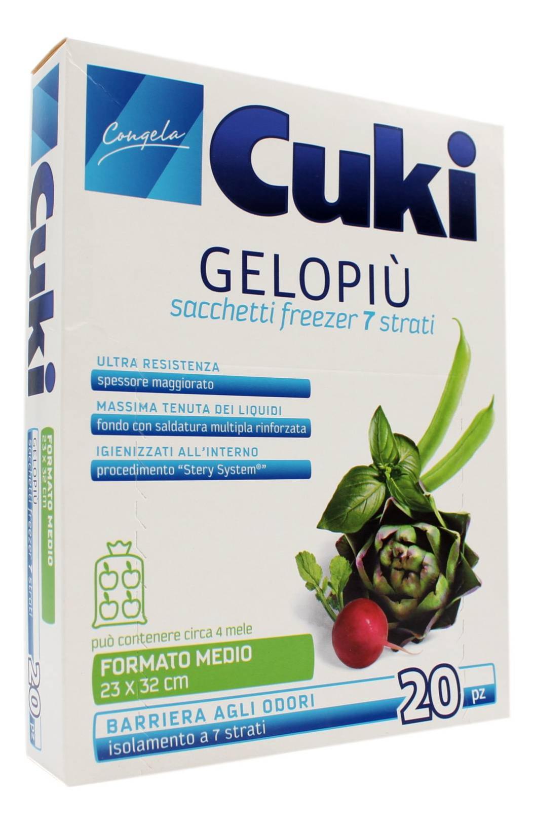 Cuki Gelopiù, Sacchetti Freezer 7 Strati, 23 x 32 cm 40 Pezzi