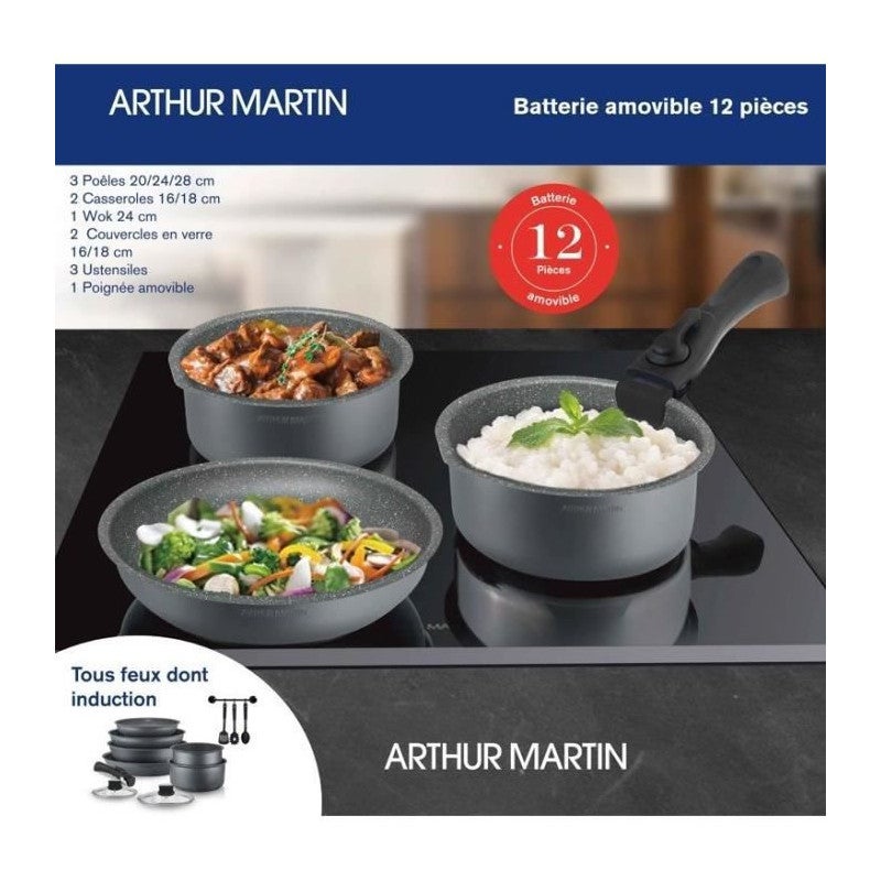 Batterie de cuisine - Tous feux dont induction - Arthur Martin - AM958