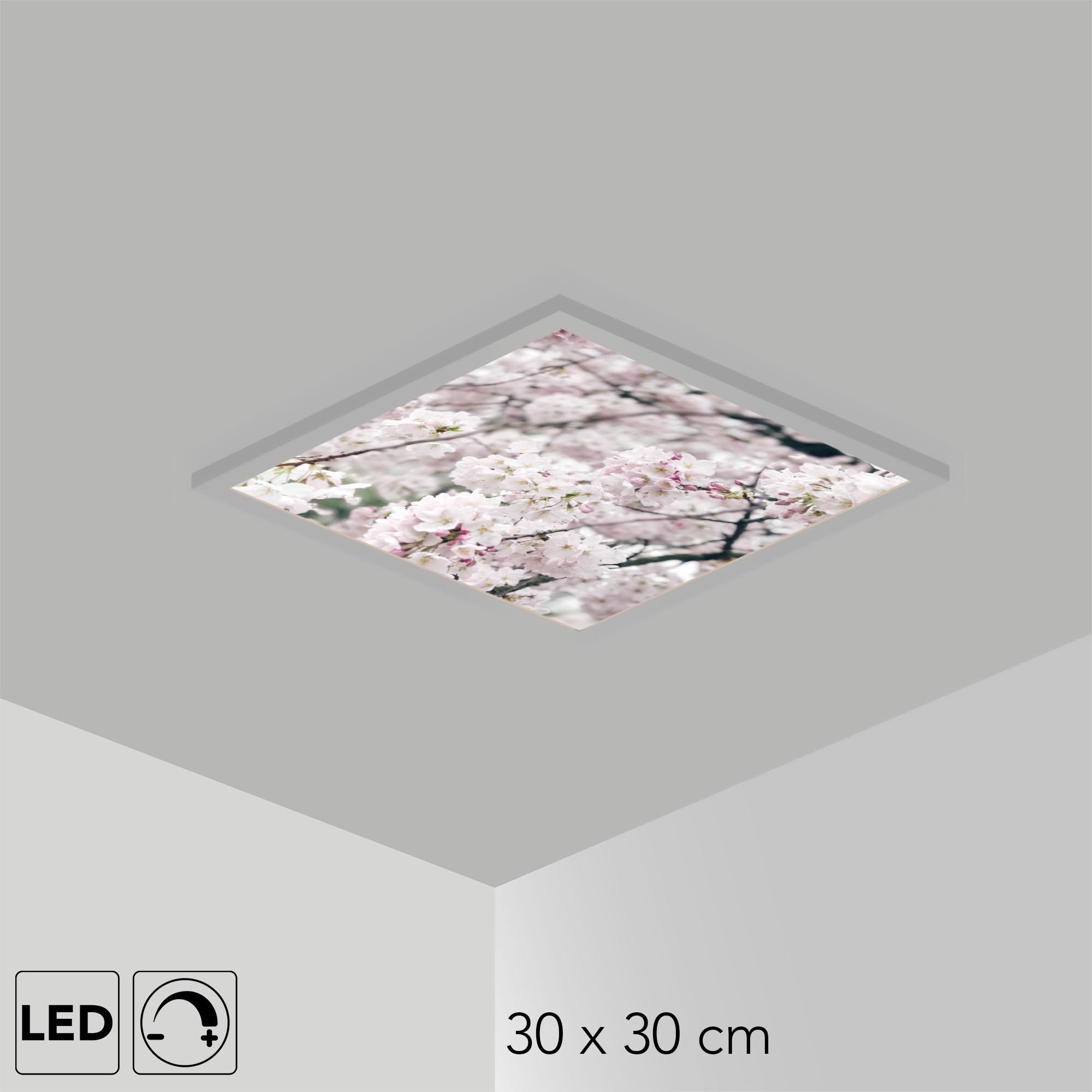 Plafonnier Cerisiers - Panneau LED 20W - Dalle LED imprimée