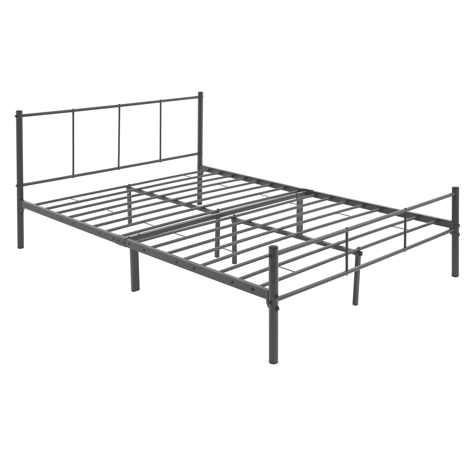 Cadre de lit en métal avec tête de lit base de lit double anthracite 160x200 cm Leroy Merlin