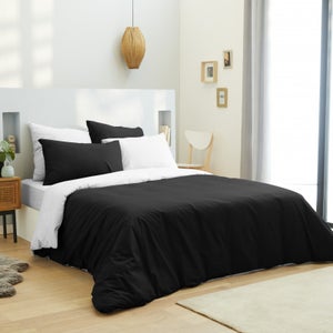 Pack complet 6 pi ces Noir Blanc r versible housse de couette pour