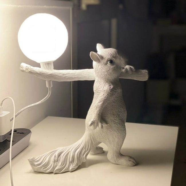 Lampada da tavolo scrivania design moderno LED G9 scoiattolo lume