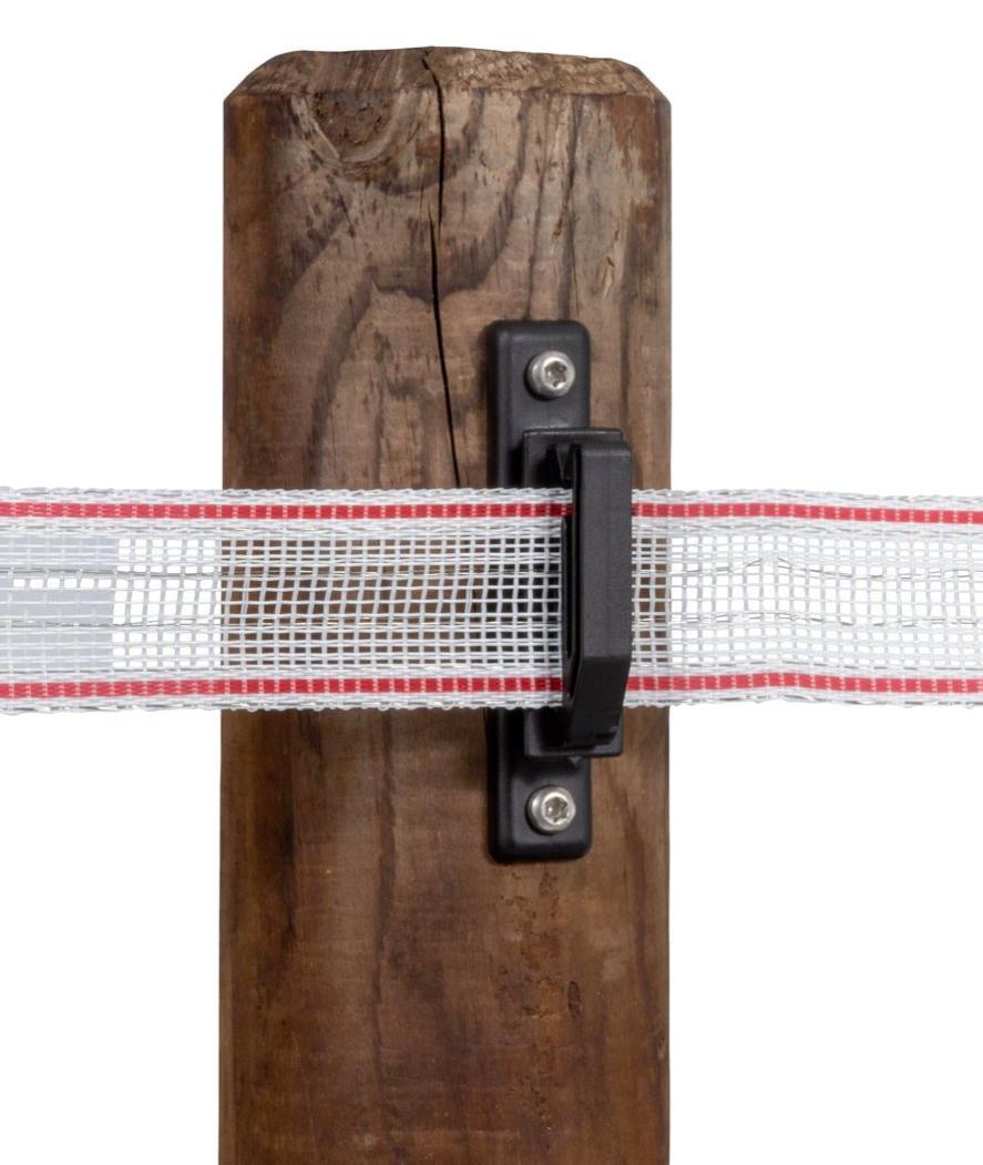 Upland Isolatore A Banda Larga Per Recinti – 25 Pezzi, Per Fino A 40 Mm, Supporto Nero 6 Mm