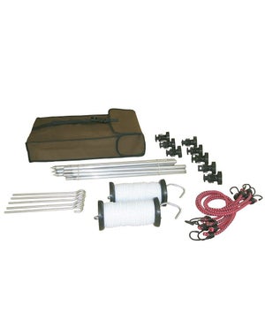 Kit recinto elettrico con 1x Elettrificatore 220V + 1x Filo 500MT 4Mm² +  100 pz isolatori per paletti in legno - per cavalli mucche maiali galline