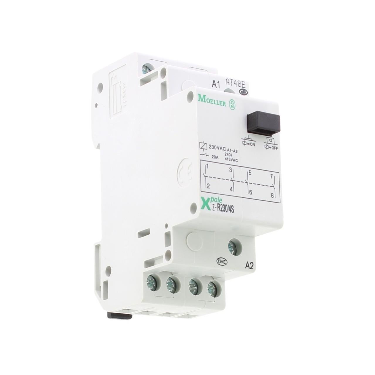 Contattore AC Su Guida DIN 20A 2 Poli 1NO 1NC 220V/230V - Silenzioso E Compatto