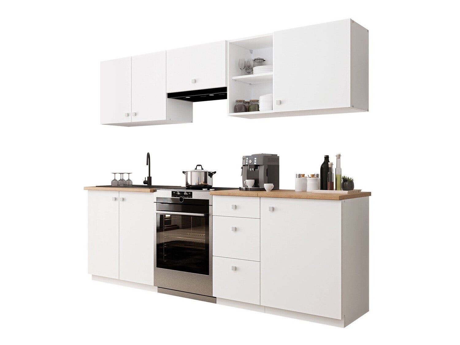 Jazzi - cuisine complète modulaire + linéaire l 260cm 8 pcs