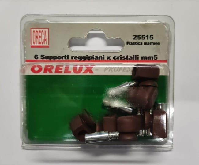 20 PEZZI - SUPPORTI REGGIPIANO IN PLASTICA MARRONE CON PERNO DOPPIO DA Incassare 6 8mm 87033651