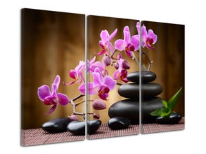 Stickers Zen déco galets bambous Orchidée