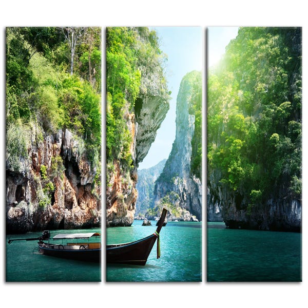 Tableau triptyque paysage de Thailande