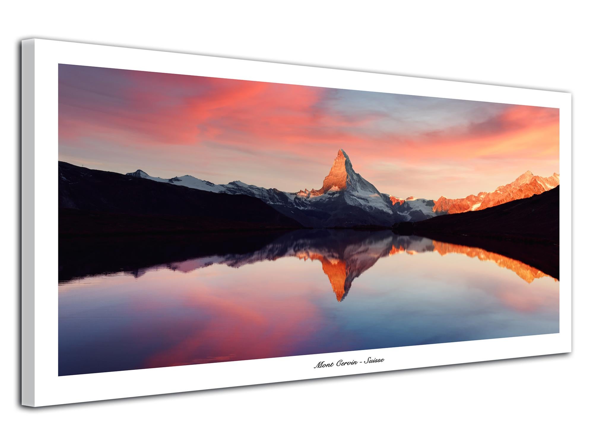 Impression sur Toile Montagne Paysage Moderne 120x80 cm XXL Tableau Décoration Deco Murale Intissée pour Salon Chambre Cuisine - Maison