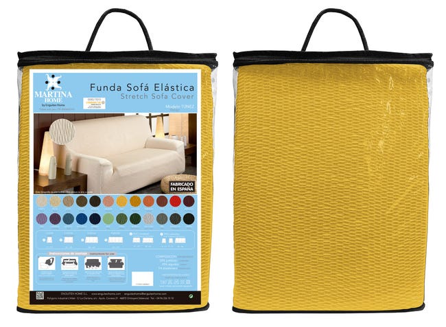 Martina Home Fodera elastica per divano Tunez, tessuto, oro (oro), 4 posti  (da 240 a 270 cm)