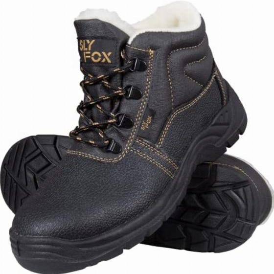 Ogrifox OX-SLX-TO-SB Scarpe da Lavoro Uomo Donna, Scarpe antinfortunistiche, Isolate con pelle di pecora, Safety Shoes, ISO EN20345, Nero Oro, T