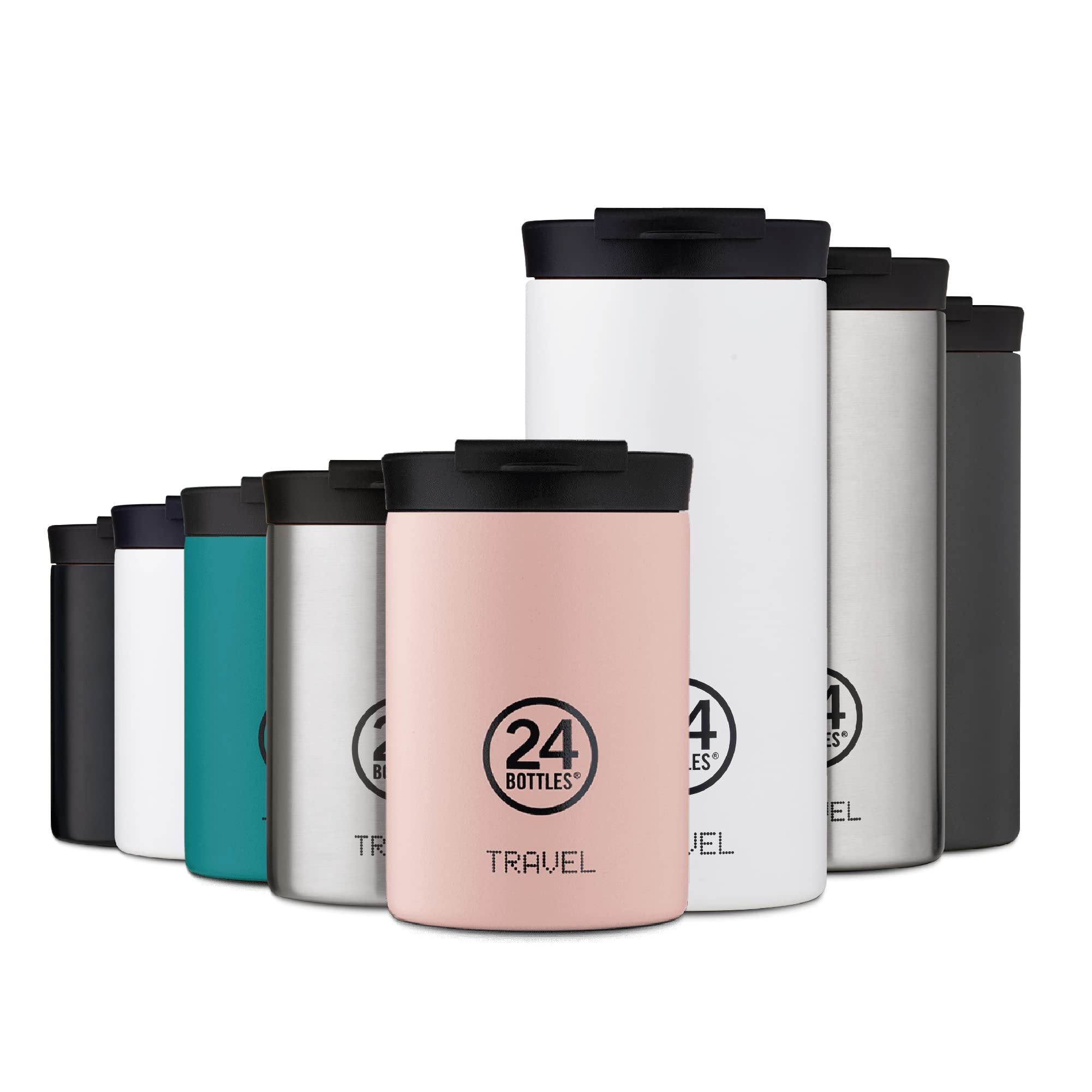 24BOTTLES Travel Tumbler - Tazza Termica da Viaggio e Ufficio 350ml/600ml,  100% Ermetica per Caffè e Tè (6 Ore Bevande Calde 24 Ore Fredde), Borracc