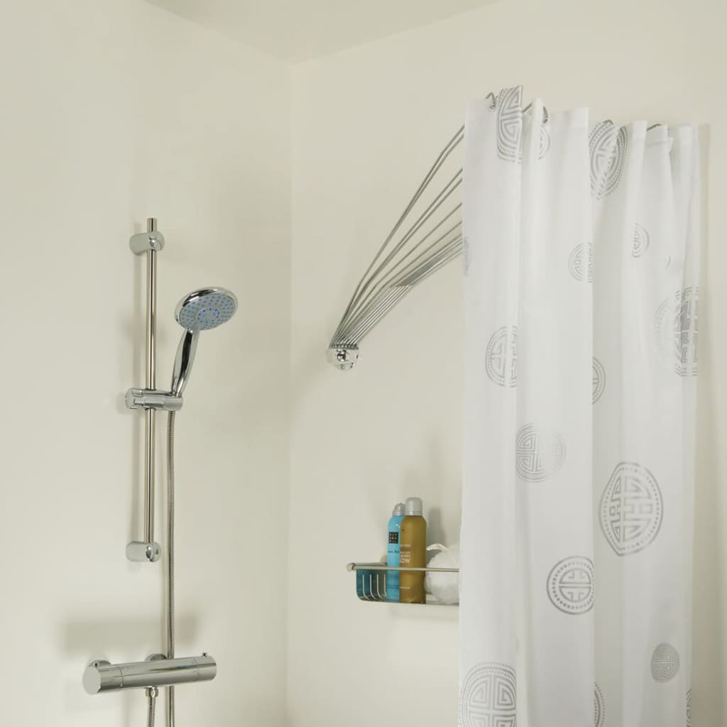 Maison Exclusive Barra para cortina de ducha en forma paraguas esquina  cromado