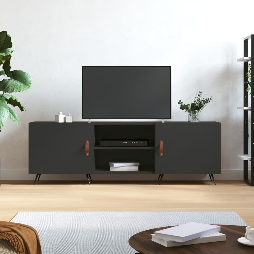 Maison Exclusive - Mobile Porta TV Nero 150x30x50 cm in Legno Multistrato