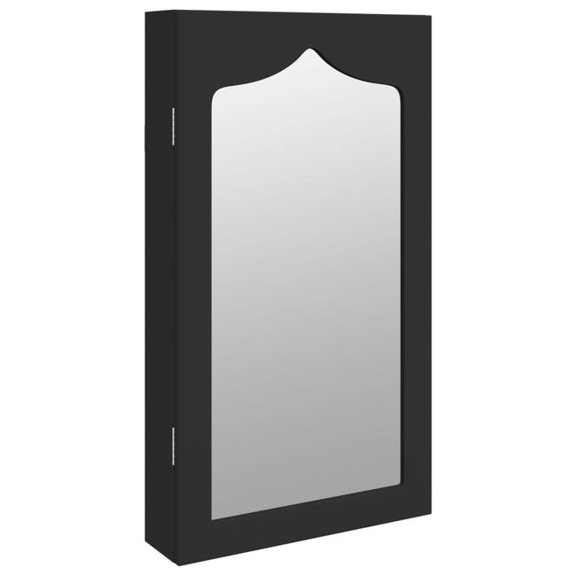 Maison Exclusive Espejo con joyero de pared negro 37,5x10x106 cm
