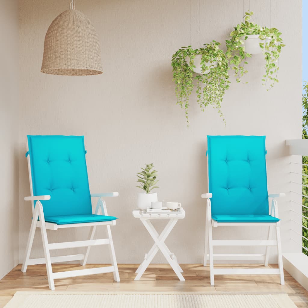 Maison Exclusive Cojines para sillas con respaldo alto 2 uds tela turquesa