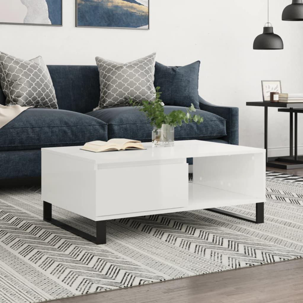 Table Basse Blanc Brillant