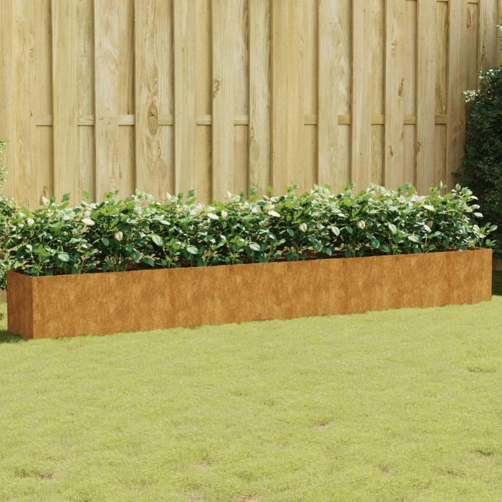 Tidyard Fioriera Rialzata In Acciaio - Vaso Rettangolare Per Giardino E Balcone - 332x40x36 Cm, Grigio, Resistente Agli Agenti Atmosferici - 5