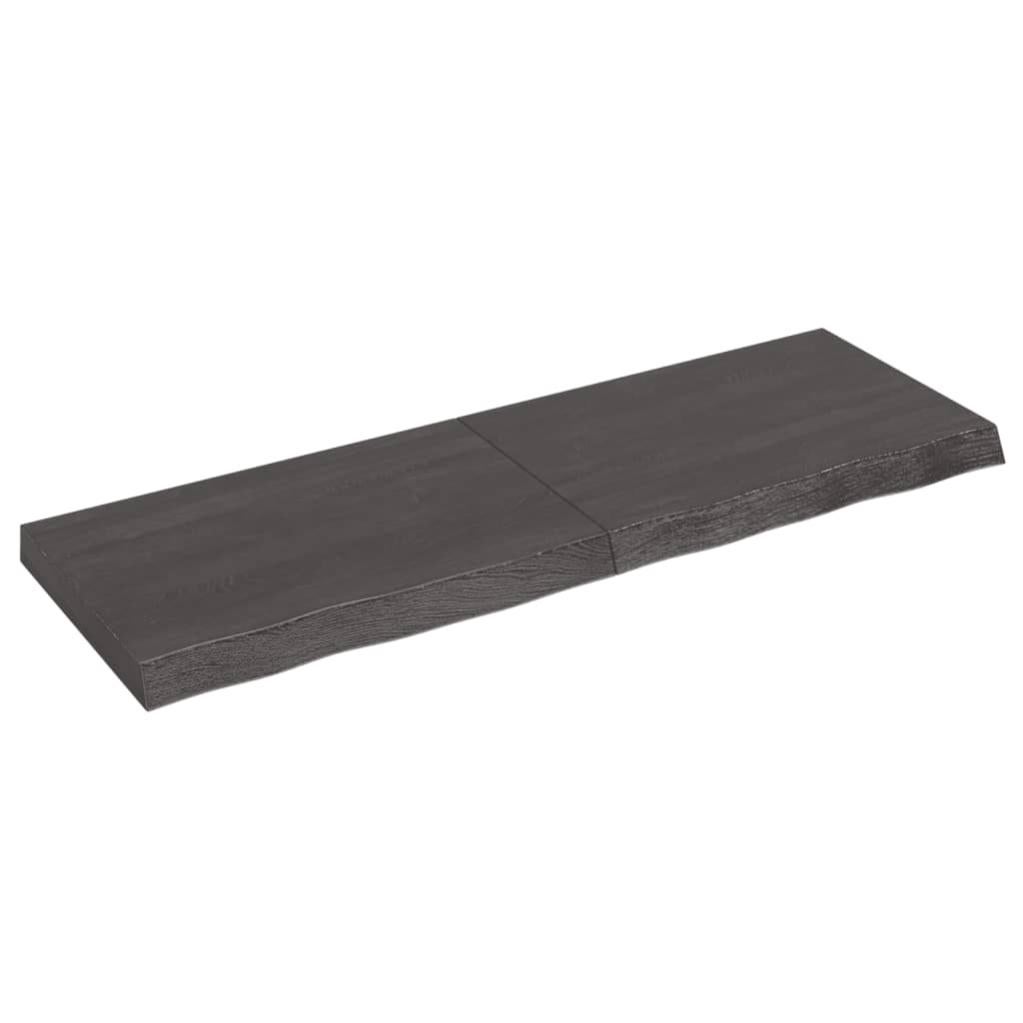 Ripiano In Massello Di Rovere 180x50 Cm - Spessore Da 2 A 6 Cm, Colore Marrone Scuro, Portata Fino A 36 Kg, Per Mensole E Mobili