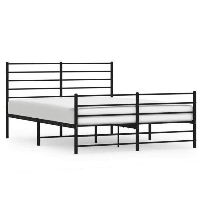 Maison Exclusive Estructura cama metal con cabecero y estribo blanco  120x190 cm