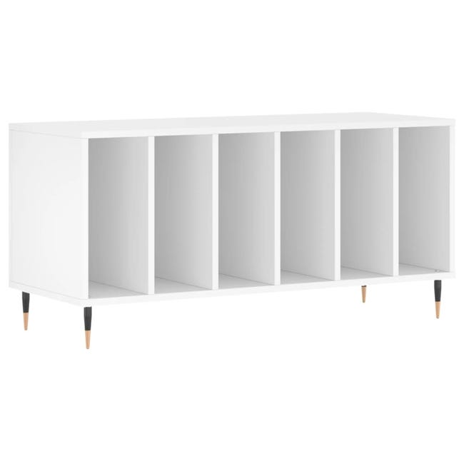 Maison Exclusive Mueble para discos madera contrachapada blanco 121x38x48  cm