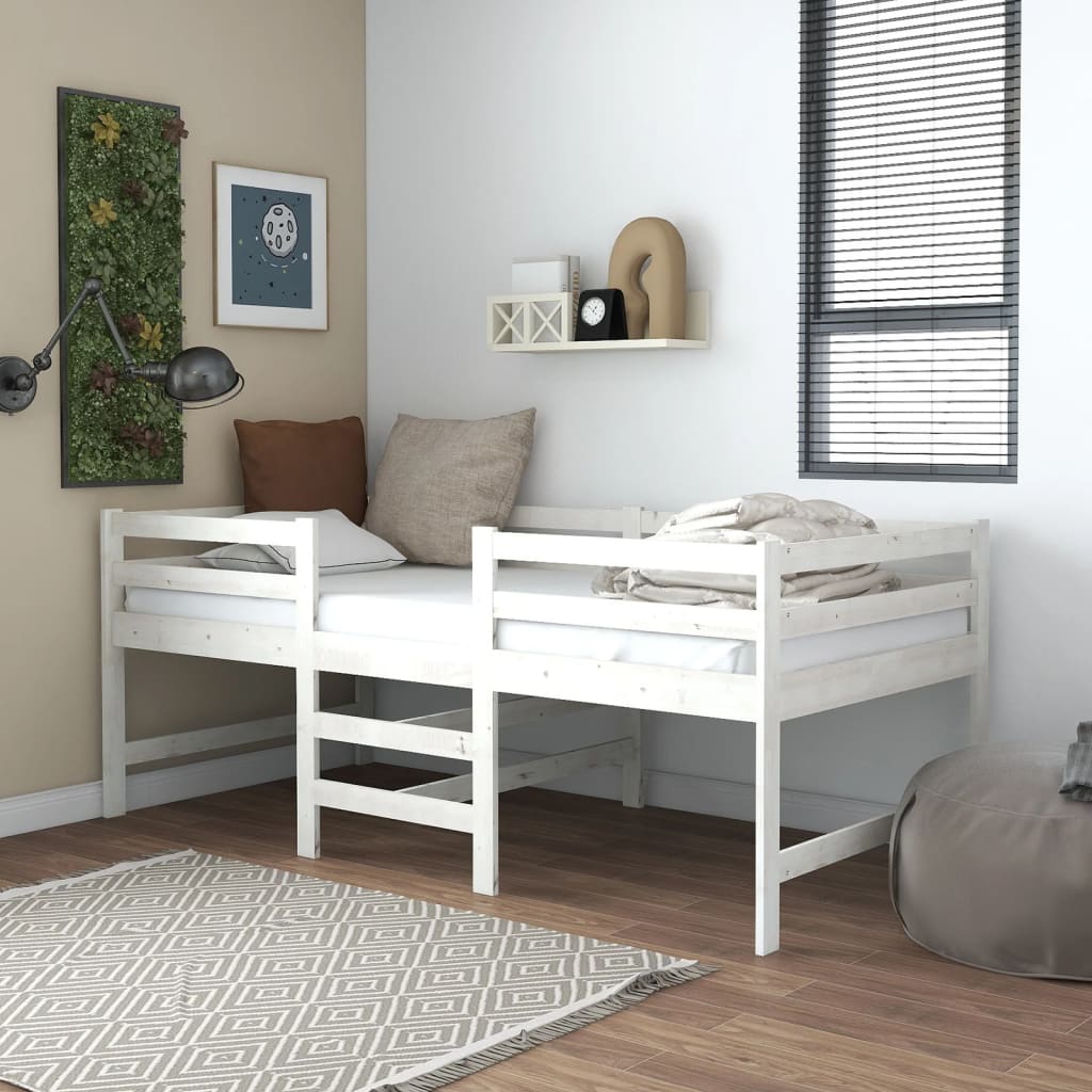 Maison Exclusive Estructura de cama de madera maciza blanca