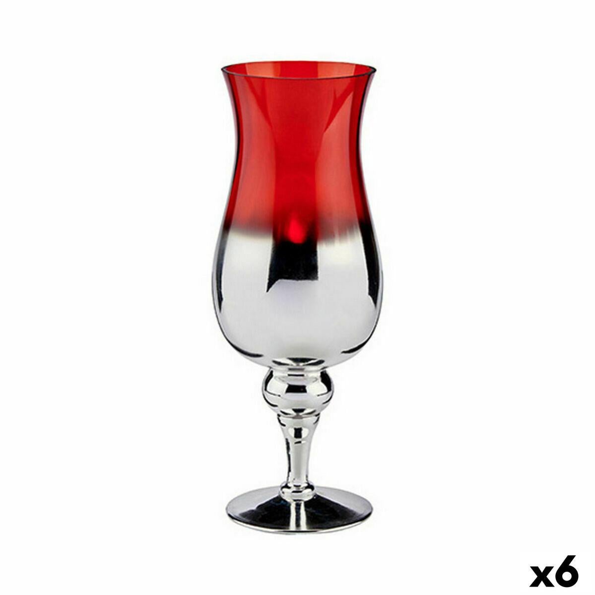 Bougeoir Verre Rouge Argent 13 X 35 X 13 Cm 6 Unit s Leroy Merlin Bougeoir verre rouge argent 13 x 35 x 13 cm 6 unit s leroy merlin