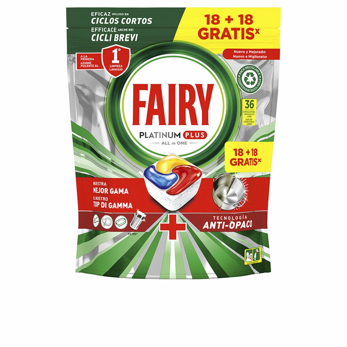 Fairy - Platinum plus all in one tablettes lave vaisselle regular (16  pièces), Delivery Near You