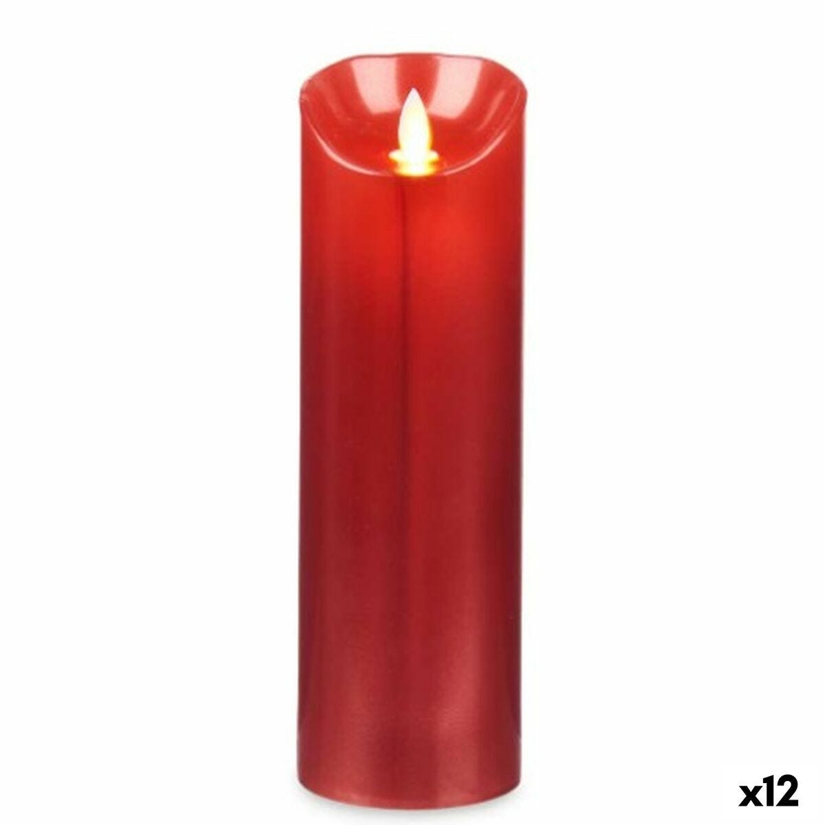 Leonardo Bougie LED Autentico 16 x 8 cm, rouge