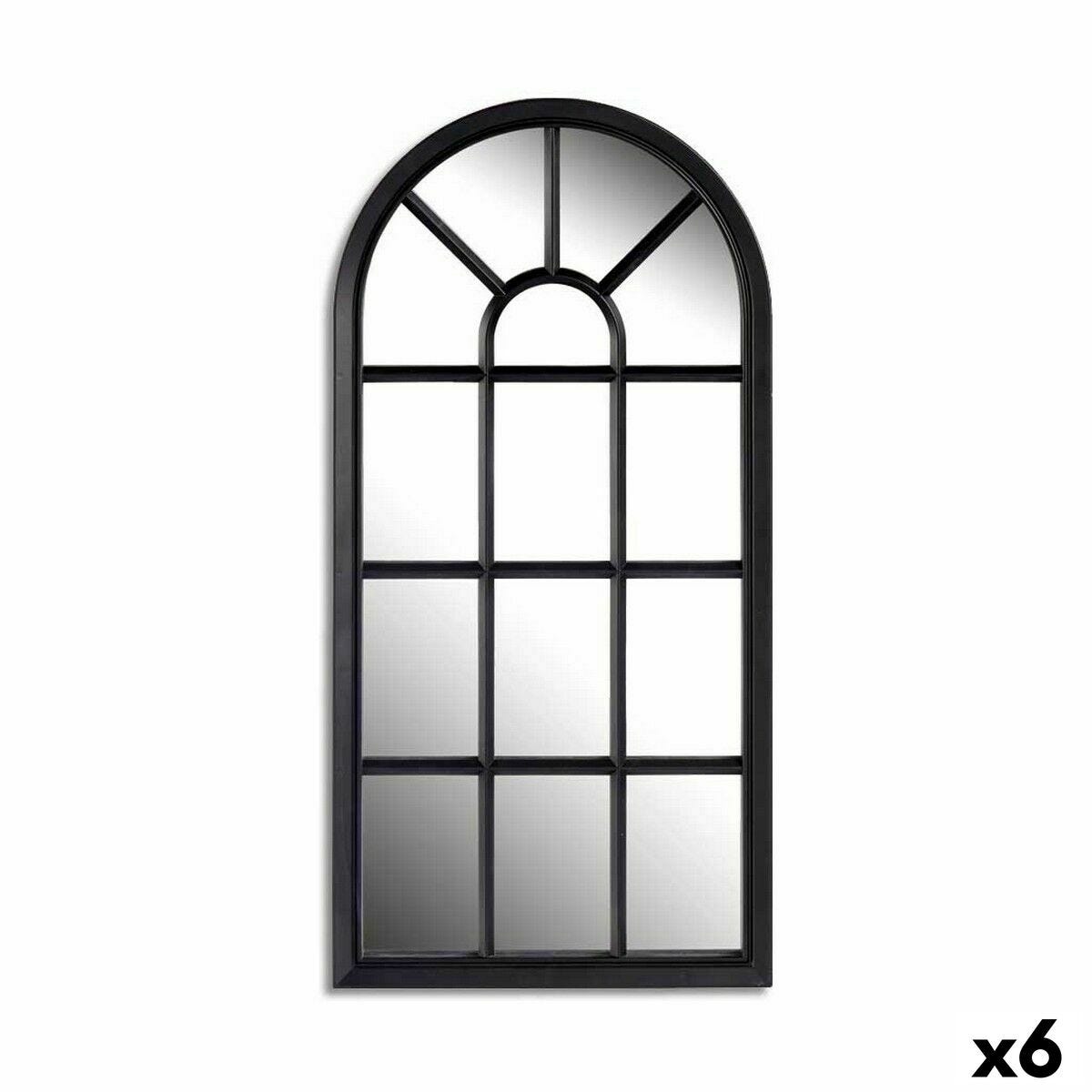 Specchio da parete Finestra Nero Vetro Plastica 34,5 x 2,5 x 69,5 cm (6  Unità)