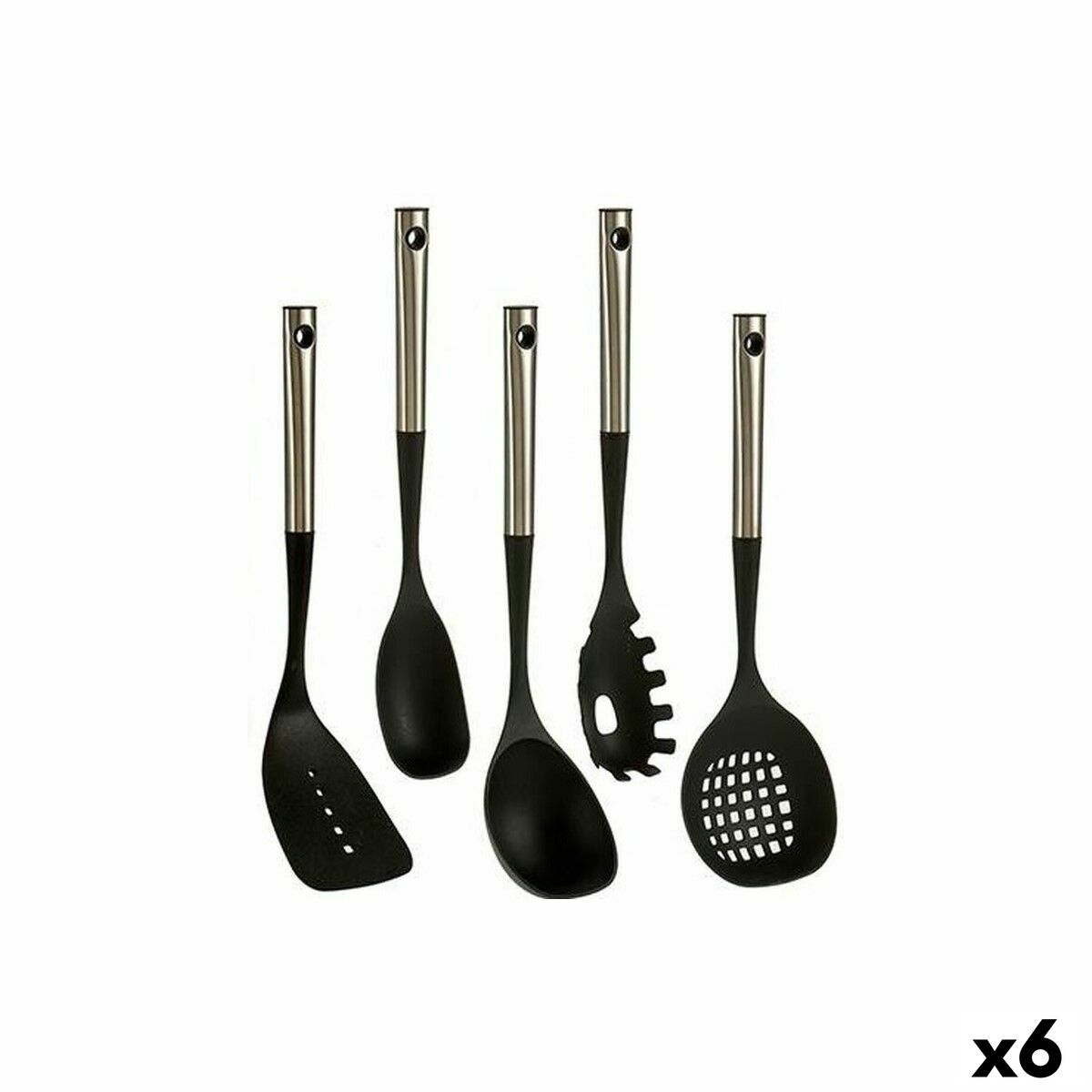 Set utensili da cucina acciaio inossidabile manico effetto