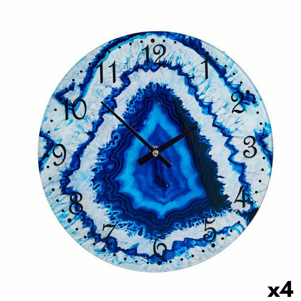 Orologio da Parete Marmo Azzurro Cristallo 30 x 4 x 30 cm (4 Unità