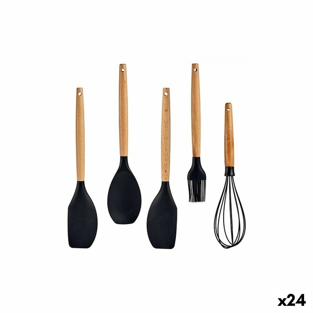 Frusta Silicone Set Da 2 Pezzi Nero Fruste Cucina Con Rivestimento