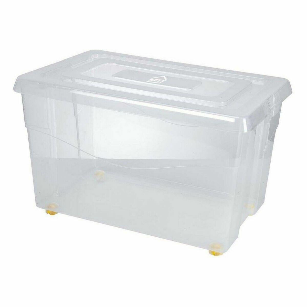 Boîte Rangement 60L Avec Roues & Poignées Clip - Lot De 4 | Stockage Maison Garage Déménagement Organisation - 6