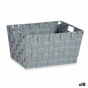 Mobili Rebecca Panier Poubelle De Bureau Gris Jaune Mdf Tissu Retro  26x20x20