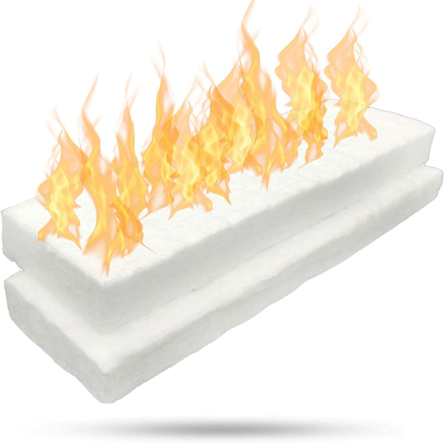 6 éponges En Laine Céramique Pour Cheminée Bioéthanol - 30x10x2.5 Cm, Résiste à 1600°C, Remplace Mèche