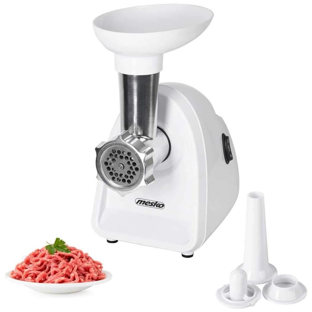Tritacarne Elettrico 2800W In Acciaio Inox - Macchina Per Carne E Salsicce, Con Ingranaggi Metallici E Funzione Inversione (3 Dischi Forati)