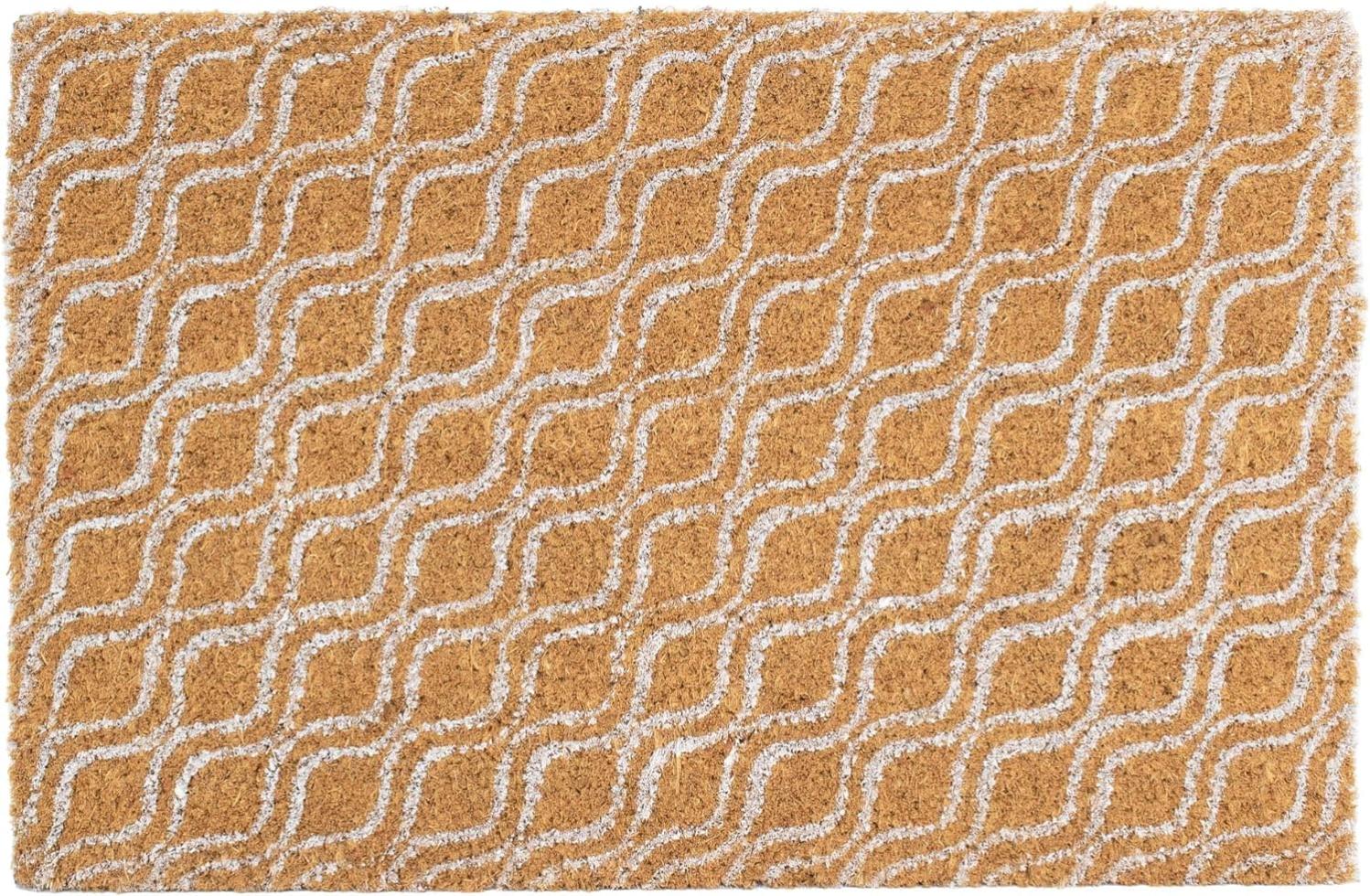 Zerbino In Cocco 40x60 Cm - Motivo Sole E Ombrello, Fibra Naturale Antispolorco, Multicolore