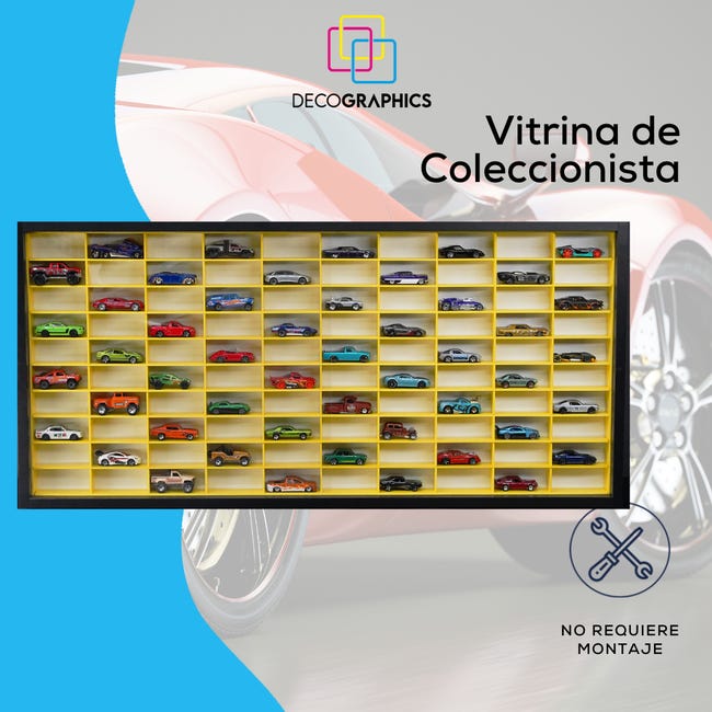 Decographics, Vitrina Expositor H100, Compatible con Hot Wheels, Capacidad  100 Coches, Vitrina colección, Organizador de Coches, con Puerta